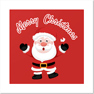 Merry christmas and Cute Santa Claus. Posters and Art